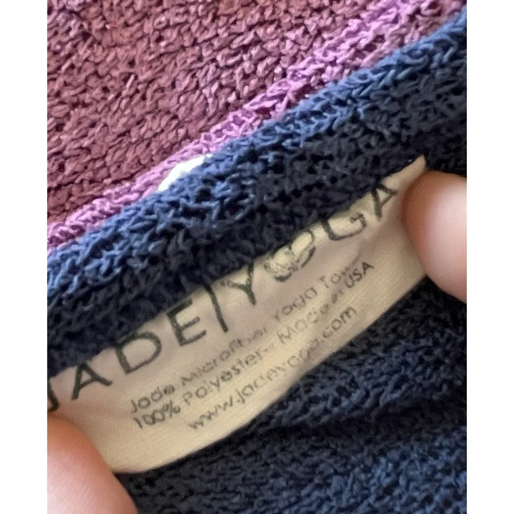 JadeYoga Microfiber Yoga 2 Towels Lot‎ Purple & Blue 23x74 EUC